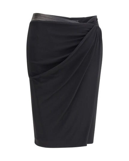Versace Black Viscose Midi Skirt