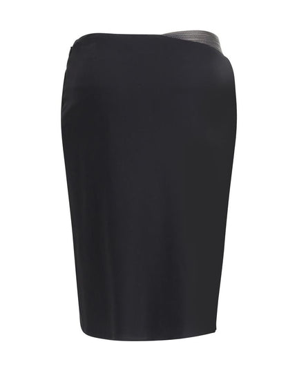 Versace Black Viscose Midi Skirt