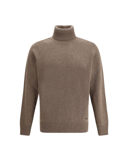 Brooksfield Brown Fleece Wool Turtleneck
