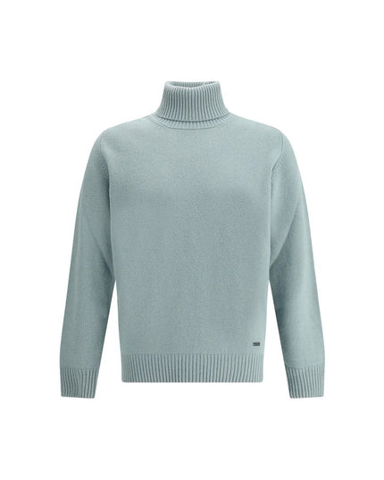 Brooksfield Green Fleece Wool Turtleneck