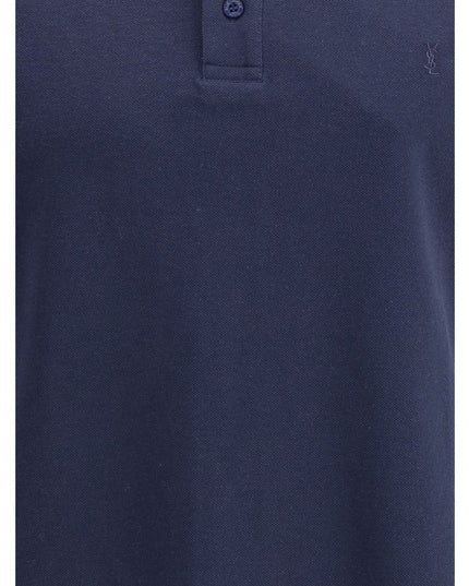 Saint Laurent Blue Cotton Polo Shirt