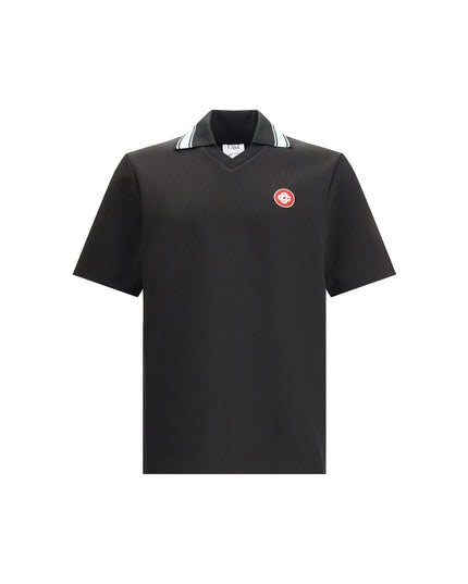 Casablanca Black Viscose Polo Shirt