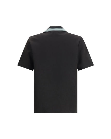 Casablanca Black Viscose Polo Shirt