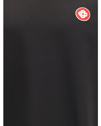 Casablanca Black Viscose Polo Shirt