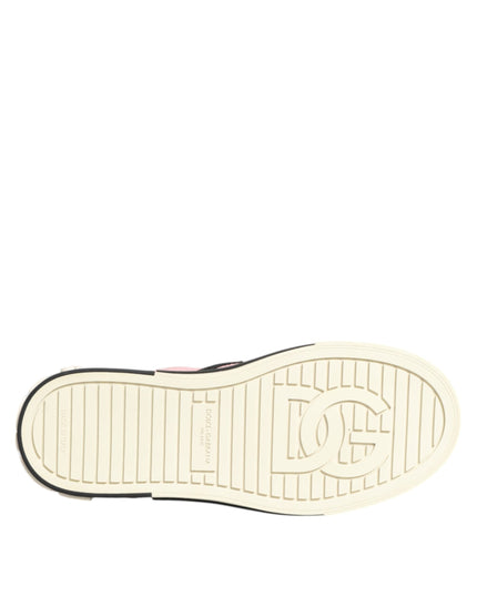 Dolce & Gabbana Pink Quilted Nylon Slip-On Sneaker Shoes