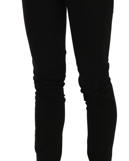 John Galliano Black Mid Waist Slim Fit Skinny Denim Casual Pants Jeans