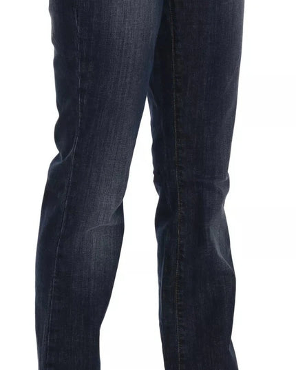 John Galliano Blue Washed Mid Waist Flared Denim Casual Pants Jeans