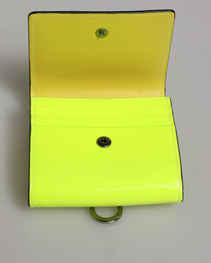 Dolce & Gabbana Yellow Green Bifold DG Logo Neck Strap Cardholder Wallet