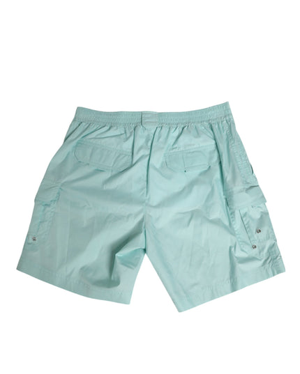 Dolce & Gabbana Aqua Blue Polyester Beachwear Men Shorts Swimwear