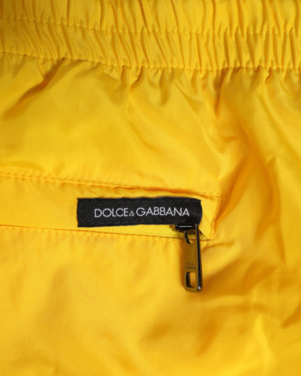 Dolce & Gabbana Yellow Drawstring Beachwear Men Shorts Swimwear