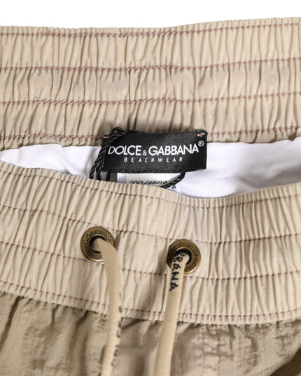 Dolce & Gabbana Beige Nylon Beachwear Men Boxer Short Swimwear