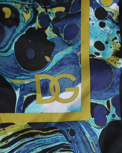 Dolce & Gabbana Blue Marble Print Logo Men Boxer Short Swimwear