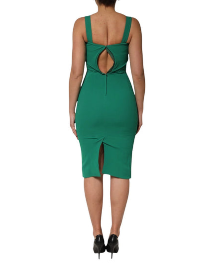Dolce & Gabbana Dark Green Sleeveless Rayon Bodycon Dress