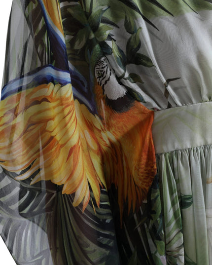 Dolce & Gabbana Multicolor Silk Jungle Print Women Maxi Dress