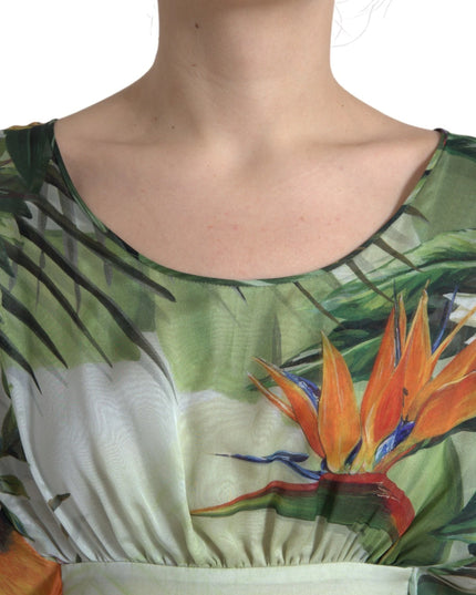 Dolce & Gabbana Multicolor Silk Jungle Print Women Maxi Dress