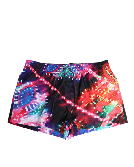 Dolce & Gabbana Multicolor Neon Print Polyester Shorts Swimwear