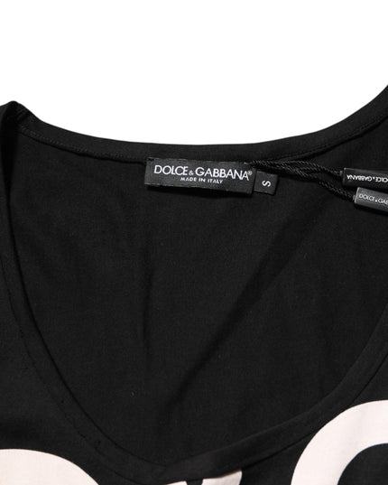 Dolce & Gabbana Black Cotton Sleeveless Tank Top DG Logo Men T-shirt