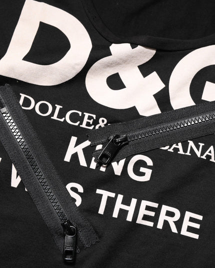 Dolce & Gabbana Black Cotton Sleeveless Tank Top DG Logo Men T-shirt