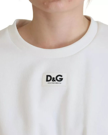 Dolce & Gabbana White Cotton Corset Stretch Top  T-shirt