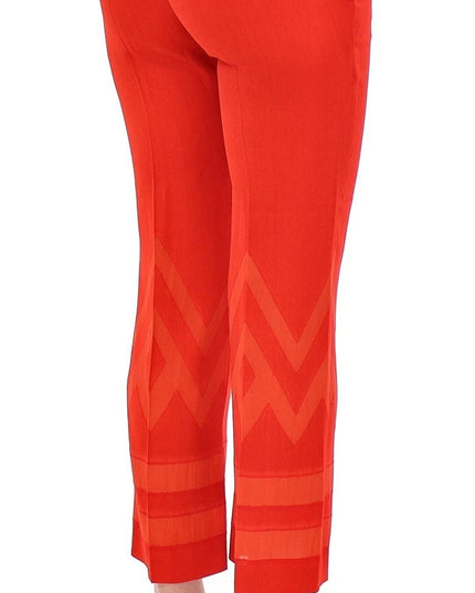 Versace Collection Red Pants Cropped 3/4 Short Nude Capri Pants