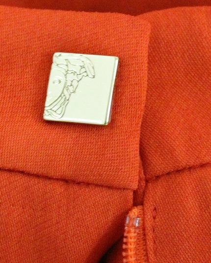 Versace Collection Red Pants Cropped 3/4 Short Nude Capri Pants