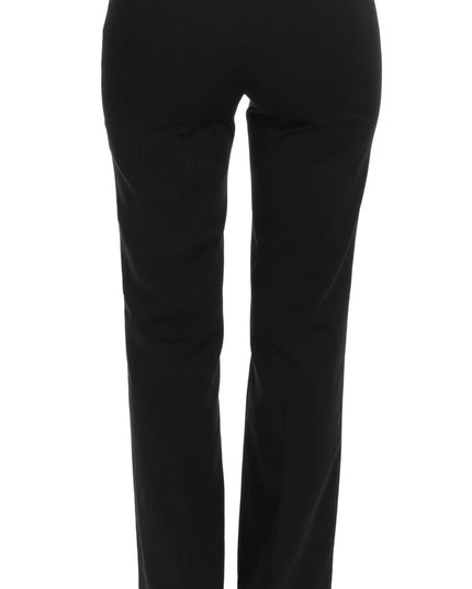 BENCIVENGA Black Stretch Straight Fit Dress Trousers Pants
