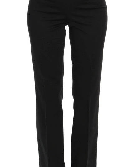 BENCIVENGA Black Stretch Straight Fit Dress Trousers Pants