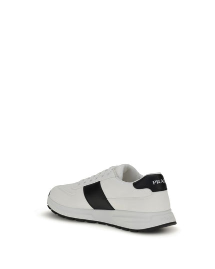 Prada White Calf Leather Bos Taurus Low Top Sneakers