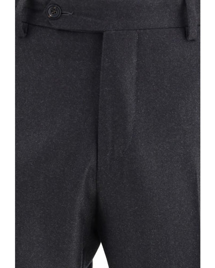 Germano Gray Fleece Wool Dress Pants