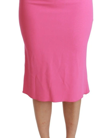 Dolce & Gabbana Pink High Waist Pencil Cut Midi Skirt