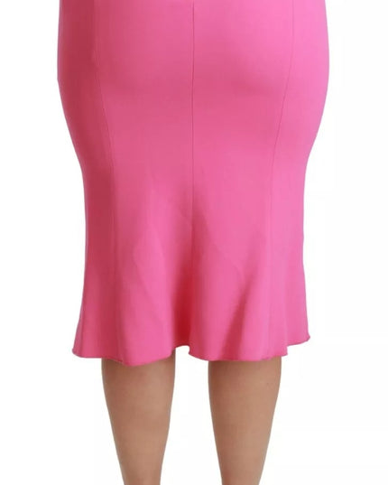 Dolce & Gabbana Pink High Waist Pencil Cut Midi Skirt