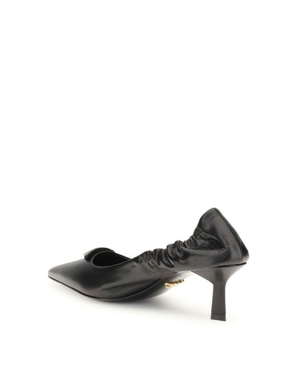 Prada Black Calf Leather Bos Taurus High Heel Pumps