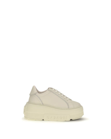 Casadei White Rubber Platform Sneakers
