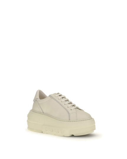 Casadei White Rubber Platform Sneakers