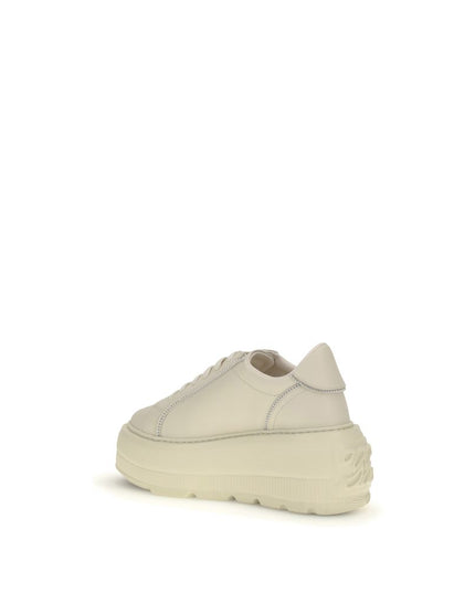 Casadei White Rubber Platform Sneakers