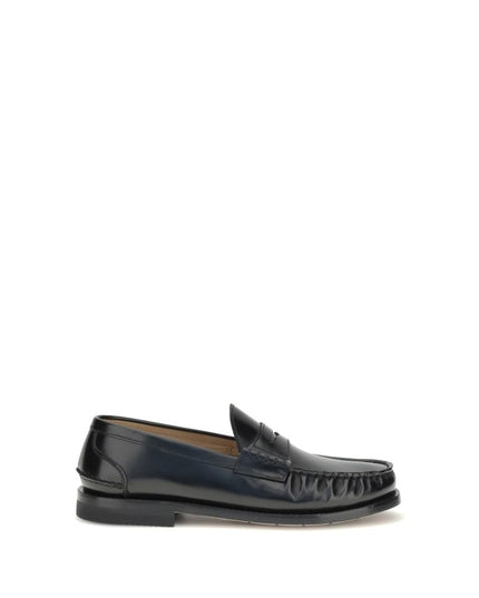 Premiata Black Calf Leather Bos Taurus Slip-On Loafers