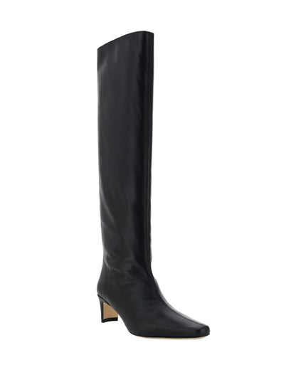 Staud Black Calf Leather Bos Taurus High Heel Boots