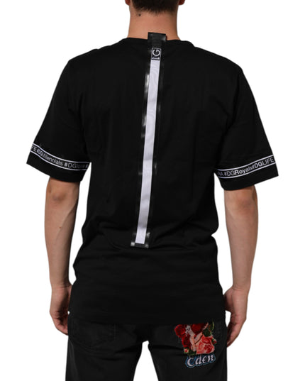 Dolce & Gabbana Black DGRoyals Cotton Men Crew Neck IT T-shirt