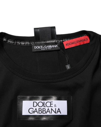 Dolce & Gabbana Black DGRoyals Cotton Men Crew Neck IT T-shirt