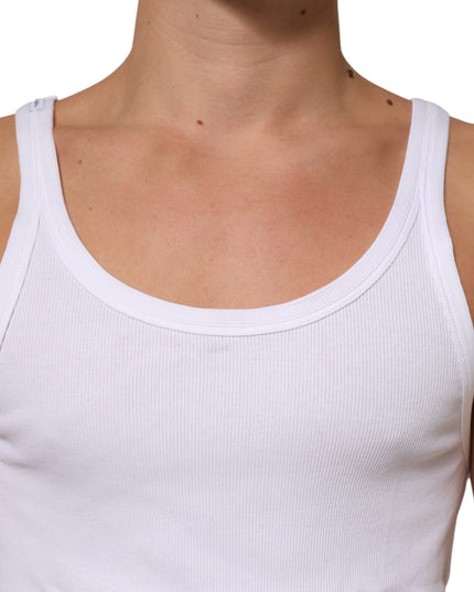 Dolce & Gabbana White Sleeveless Round Neck Tank Top T-shirt