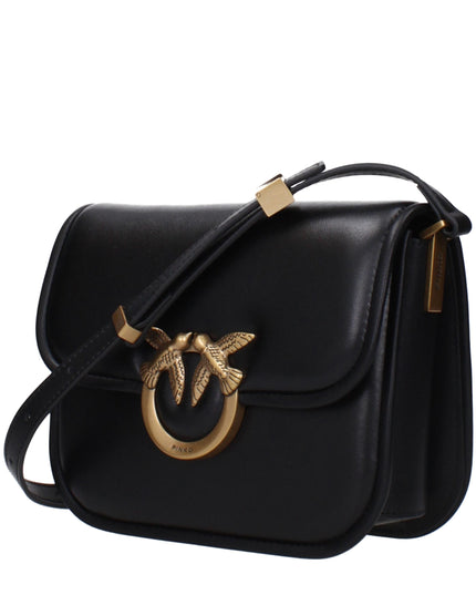 PINKO Black Leather Crossbody Bag