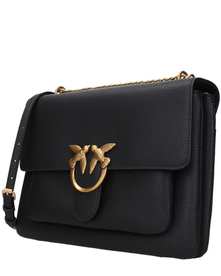 PINKO Black Leather Crossbody Bag