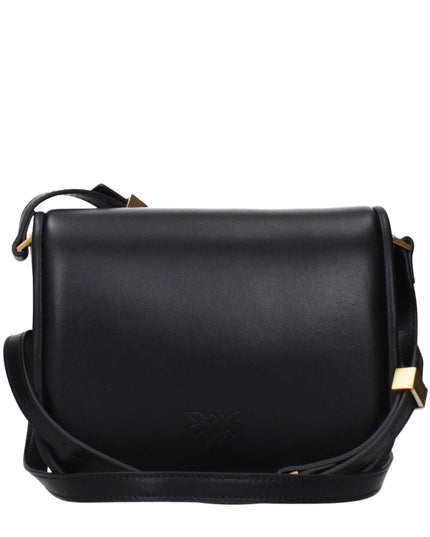 PINKO Black Leather Crossbody Bag