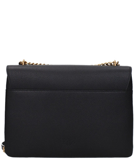 PINKO Black Leather Crossbody Bag