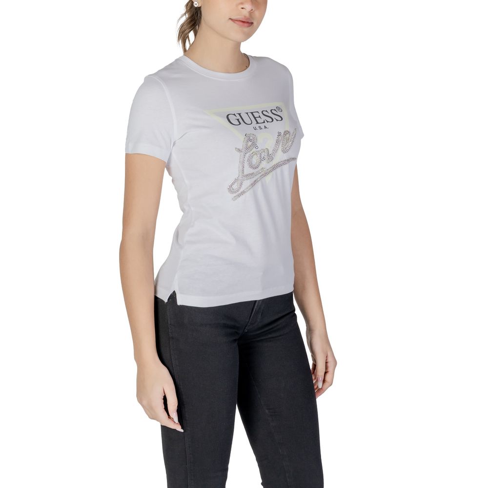 Guess White Cotton T-Shirt