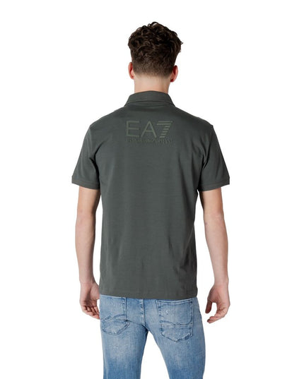 EA7 Emporio Armani Green Cotton Polo Shirt