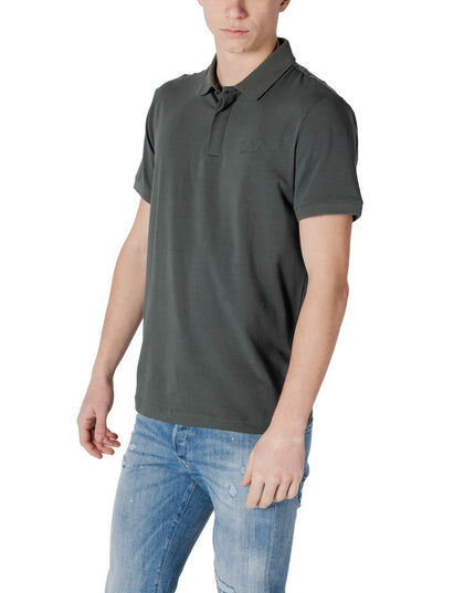 EA7 Emporio Armani Green Cotton Polo Shirt