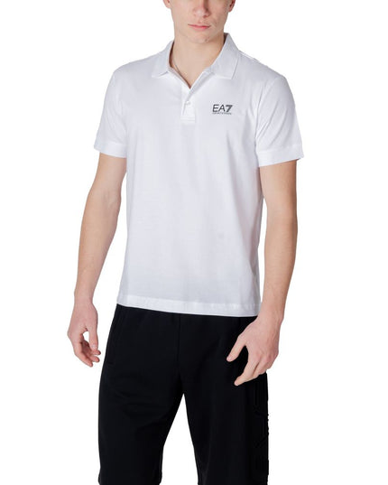EA7 Emporio Armani White Cotton Polo Shirt