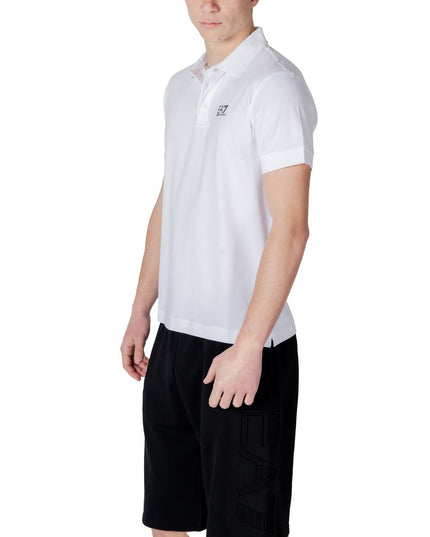 EA7 Emporio Armani White Cotton Polo Shirt