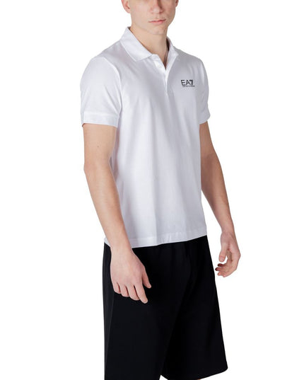 EA7 Emporio Armani White Cotton Polo Shirt